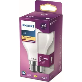 Stojací lampa Philips Standardní LED žárovka B22 100W Teplá bílá matná, sklo