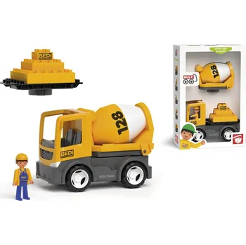 autíčko efko MultiGO Build 2+1 - Igráček stavbař, auto, míchačka, deska