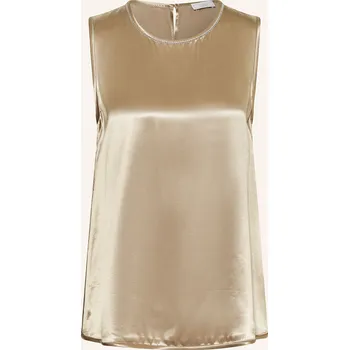 Peserico Dámský Saténový Top S Ozdobnými Kamínky, světle...