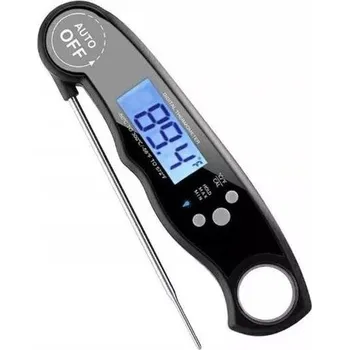 Domácí teploměr Digitální teploměr Bensons Digitální kuchyňský teploměr s LCD displejem a sondou - černý