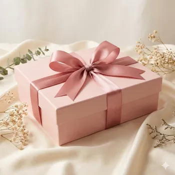 Dárková krabička Dárková krabička s víkem - RŮŽOVÁ