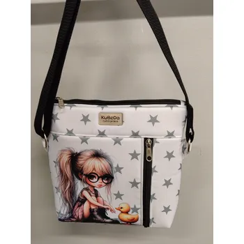 Kubeda Crossbody kabelka 22x22 cm - kočárkovina - Holčička s kachničkou