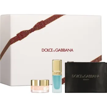Péče o rty Dolce&Gabbana Fresh Dolce&Gabbana Fresh Skin Nouri-Lip Berry Scrub jemný hydratační peeling na rty 9 g + Dolce&Gabbana Fresh Mint Oil Lip Plumper olejový lesk na rty pro zvětšení objemu 7 ml + Dolce&Gabbana Beauty Pouch kosmetická taštička 1 ks