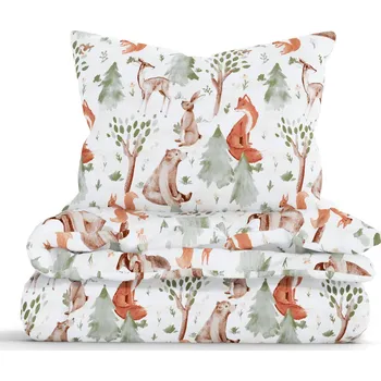 Povlečení Bavlněné povlečení Renforcé do postýlky - Lesní zvířátka