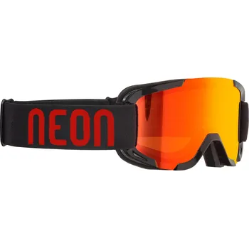 NEON SKI GOGGLES SMALL ONE BLACK RED ORANGE LENS S1