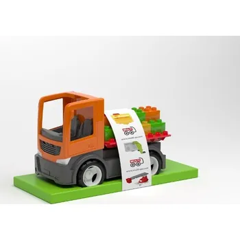 autíčko efko MultiGO stavební deska + kostky červená - oranžová - výprodej