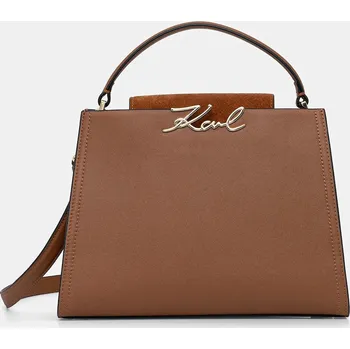 Kožená kabelka Karl Lagerfeld K/SIGNATURE B1W30061 hnědá 88X, vel. ONE SIZE