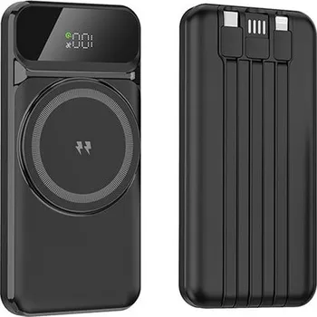 Powerbanka MagSafe 15W bezdrátová PowerBanka, 10 000 mAh se 3 integrovanými kabely, velikost M, černá