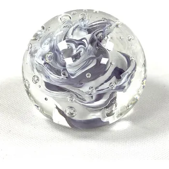 Petrolejová lampa Skleněné těžítko - barevné fialo bilá | 65857