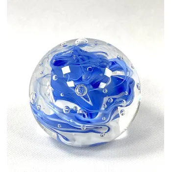 Petrolejová lampa Skleněné těžítko - barevné modrá pastelová-bílá | 65848