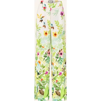 Dámské kalhoty Sem Per Lei Dámské Marlene Kalhoty Ze Saténu, bílá / zelená /...