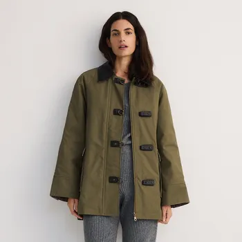 Dámský kabát Reserved - Bunda s kontrastním límcem - zelená - 088DO-87X - 088DO-87X-L-2