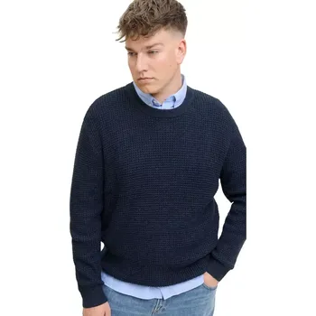 Pánský svetr Velký pánský svetr přes hlavu Jack & Jones 12287722 tmavě modrý (6XL)