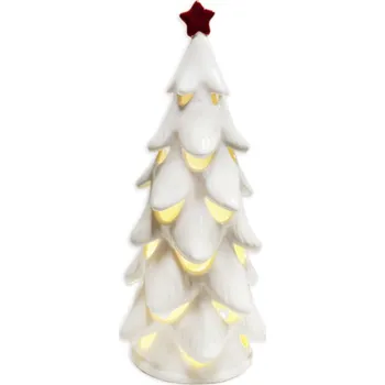 Vánoční dekorace KLIA Stromek svícen porcelán LED 25cm