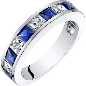Prsten Stříbrný eternity prsten se safíry a zirkony Vuolo