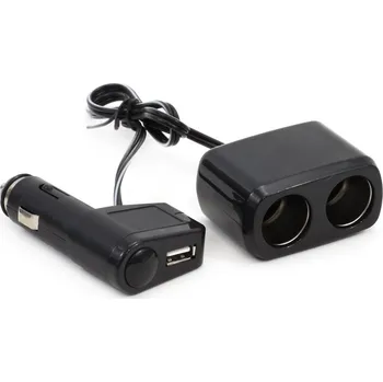 Rozdvojka autozapalovače + USB SOC1