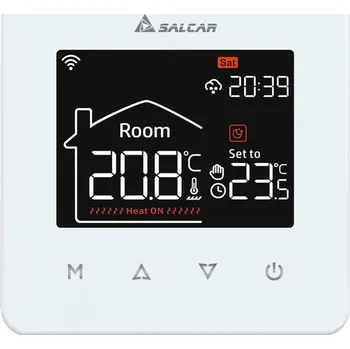 Hlavice pro radiátor SALCAR Thermostat Topení Chytrá dotyková obrazovka LCD pro elektrické podlahové vytápění Pokojový