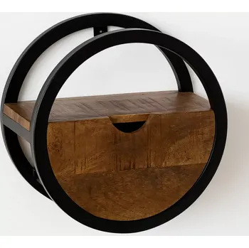 Věšák SIT Möbel Sidney nástěnná police 30 × 20 × 30 cm, černá/mango