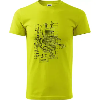 Motor škoda 105-136 - Klasické pánské triko vyšší gramáže - S ( Limetková )