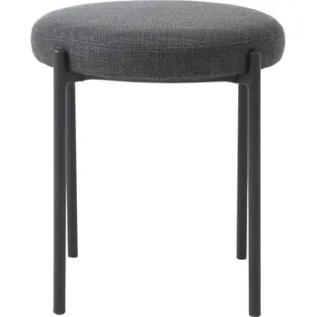 Taburet Čalouněný sametový taburet Pulto tmavě šedý do kuchyně a jídelny moderní