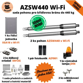 Pohon brány AZSW440 Wi-Fi - sada pohonu pro křídlovou bránu do 440 kg s integrovaným Wi-Fi modulem