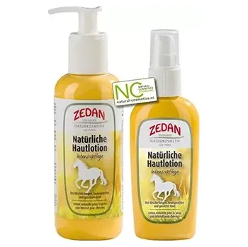 Kosmetika pro koně Přírodní hojivé mléko pro intenzivní péči o kůži Natürliche Hautlotion, lahvička s dávkovačem 250ml