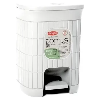 Odpadkový koš Koš odp. 6l pedál.bílý DOMUS, 20,5x20,5x28cm, plast