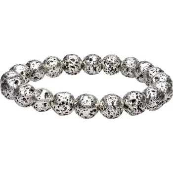 Náramek Náramek z lávy, postříbřený, 10 mm