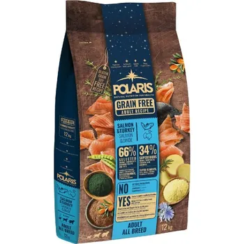 Krmivo pro psa POLARIS bezobilné granule s čerstvým masem Adult s lososem a krůtím 12 kg - poškozený obal
