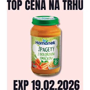 Cukrovinka HAMÁNEK MV Špagety s boloňskou omáčkou sklo 230 g EXP 19.02.2026