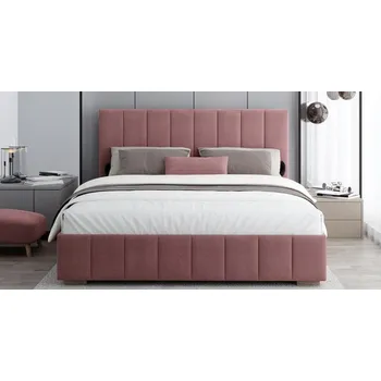 Postel Čalouněná postel AUSTIN 180x200 cm Lososová Paris s úložným prostorem kovový rošt