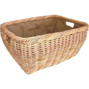 Koš na dřevo ratanový béžový 64x47 cm