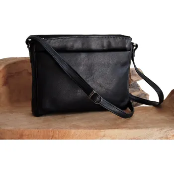 Kabelka Kožená kabelka přes rameno LB-206 černá, New bags leather