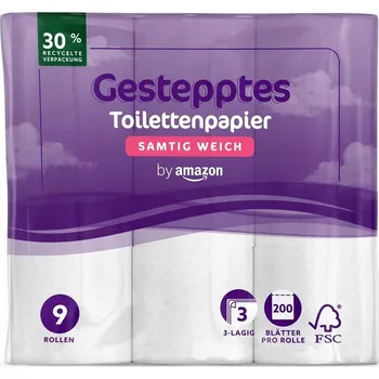 Toaletní papír Suchý toaletní papír bez vůně Amazon 9 ks