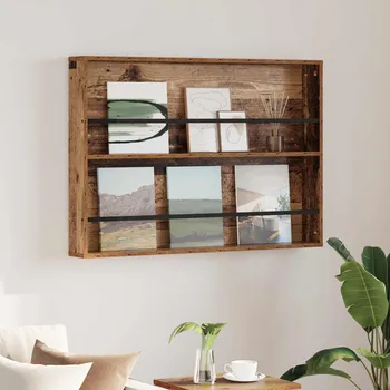 police vidaXL Regál na časopisy Staré dřevo 100 x 12 x 70 cm kompozitní dřevo