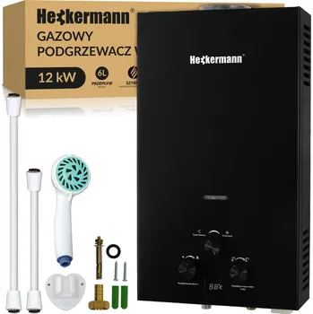 Bojler Průtokový ohřívač vody na plyn Heckermann 24000 W, 12 l/min, třída A