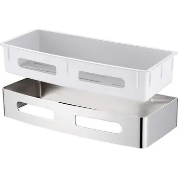 Ibergrif - Samolepící sprchová polička, sprchová polička bez vrtání, nerezový sprchový koš, chrom,