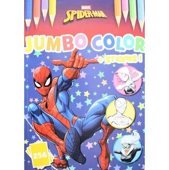 omalovánky OMALOVÁNKA JUMBO Spiderman MARVEL 256 STRAN + SAMOLEPKY