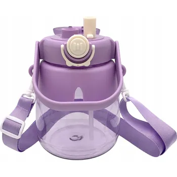 Láhev LAHEV NA PITÍ NA VODU LÁHEV S BRČKEM DO ŠKOLKY, VODÍTKO 1L FIALOVÁ