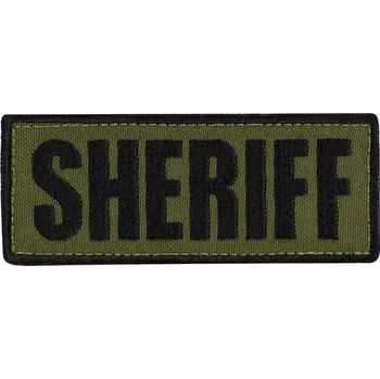 Airsoft CONDOR OUTDOOR Nášivka SHERIFF 12,7 x 5 cm ČERNÁ