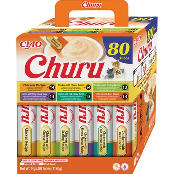 Krmivo pro kočku INABA Churu pro kočky - směs s kuřecím masem 80x14g