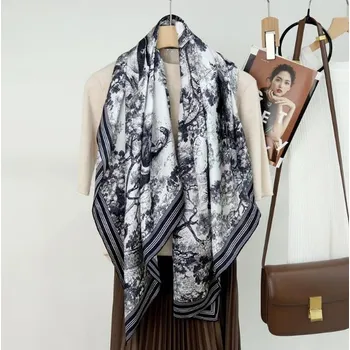 Šátek Velký šátek z hedvábí- Les