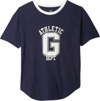 Dámské tričko Dámské tričko GAP FRCH SS ORGANIC VINTAGE L Tmavě modrá, Bílá