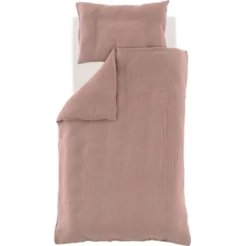 Povlečení TRÄUMELAND povlečení mušelín Gots 100/135 + 40/60 cm Rosa růžová