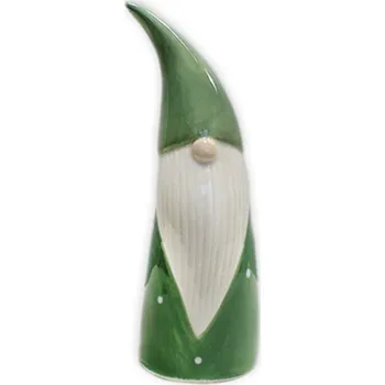 Vánoční dekorace KLIA Skřítek keramika 15,8cm zelená