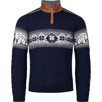 Pánský svetr Luxusní norský vlněný svetr Norlender Spitzbergen, navy - S<br>48