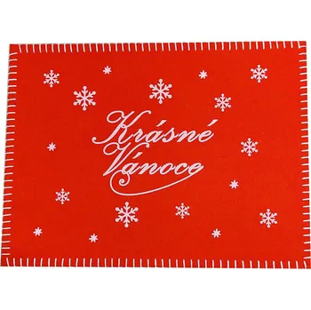 Vánoční dekorace Goba Prostírání filcové Krásné Vánoce 40x30cm červené