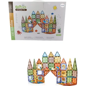 ostatní stavebnice Mamido Barevná magnetická stavebnice podmořský svět 93 dílů s abecedou MT1517