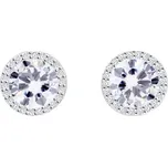 Stříbrné náušnice Lynx s kubickou zirkonií Preciosa, krystal