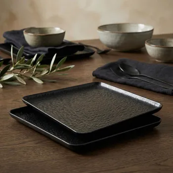 Čtvercové etažéry 22,5 cm černé 2 ks